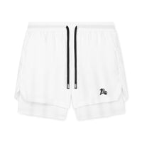 Dual-Layer Performance Shorts White